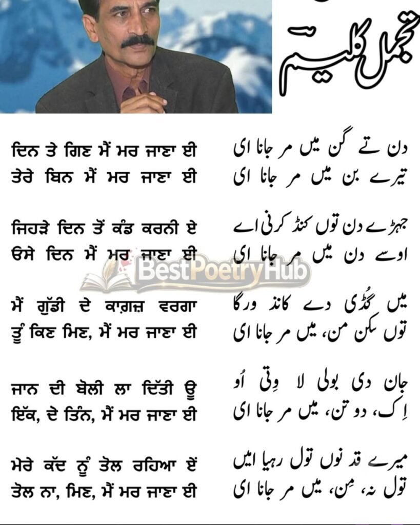 Din Te Ginn Main Mar Jana E By Tajammul Kaleem Poetry